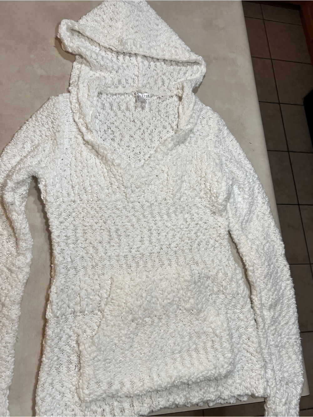 Cozy Hooded Plush Sweater - Cream